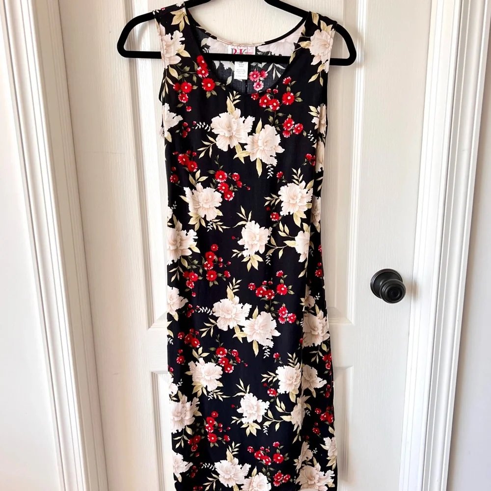 Vintage R&K ORIGINALS Petite Sleeveless Floral Belted Midi Dress—SZ. 10P - Picture 13 of 14